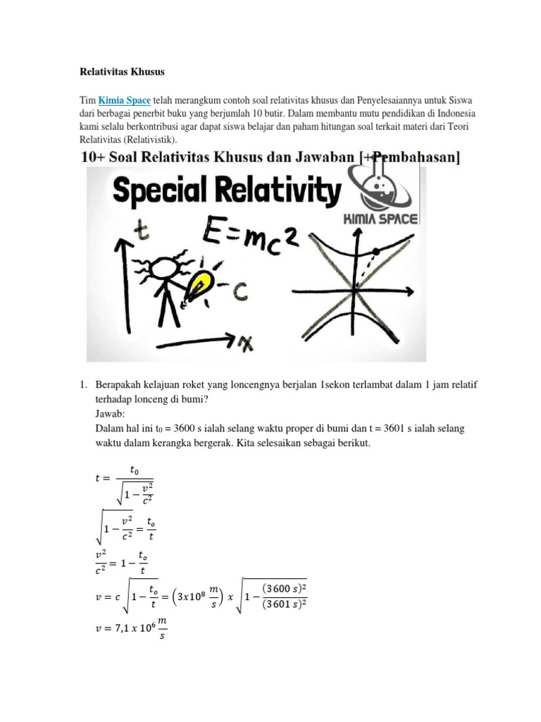 Detail Contoh Soal Relativitas Nomer 39