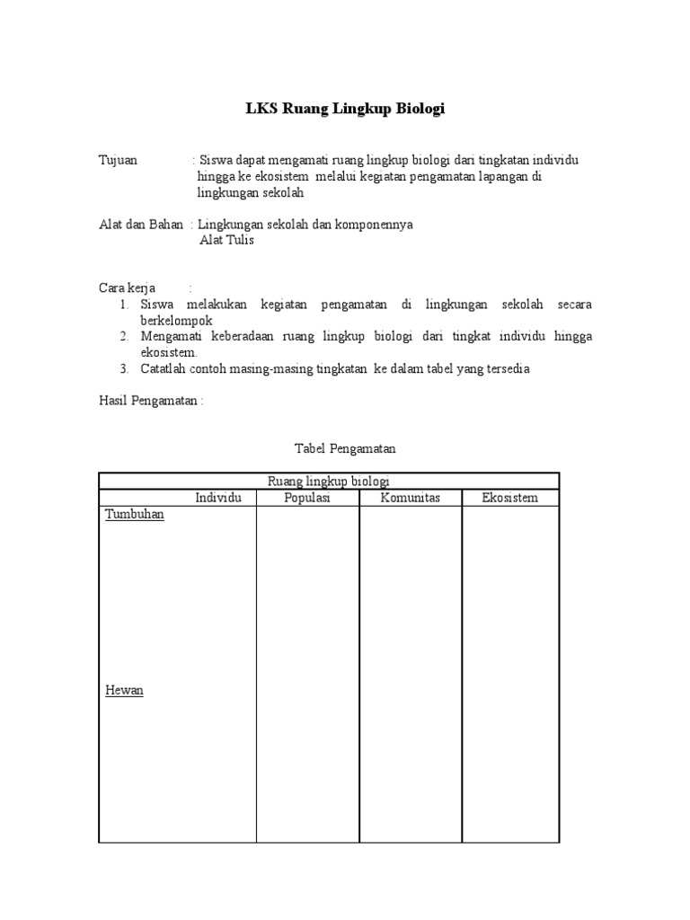 Detail Contoh Soal Ruang Lingkup Biologi Nomer 34