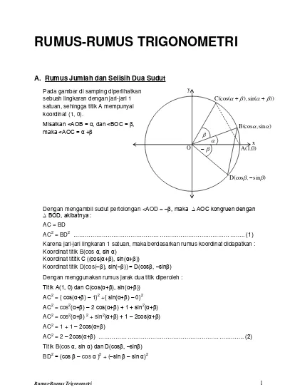 Detail Contoh Soal Rumus Trigonometri Jumlah Dan Selisih Dua Sudut Nomer 35