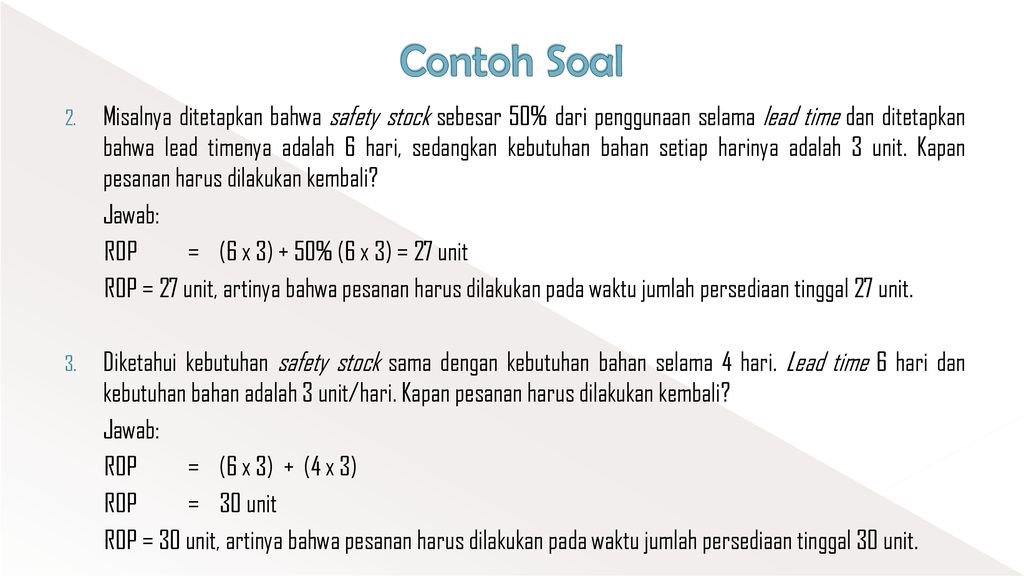 Detail Contoh Soal Safety Stock Nomer 3