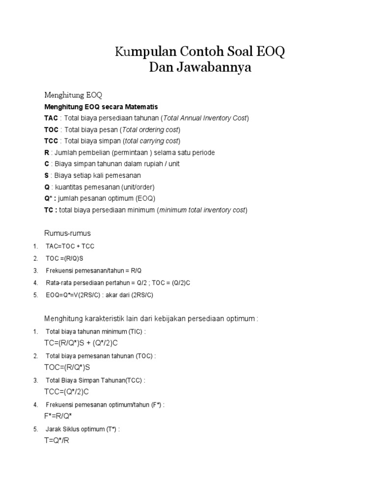 Detail Contoh Soal Safety Stock Nomer 29