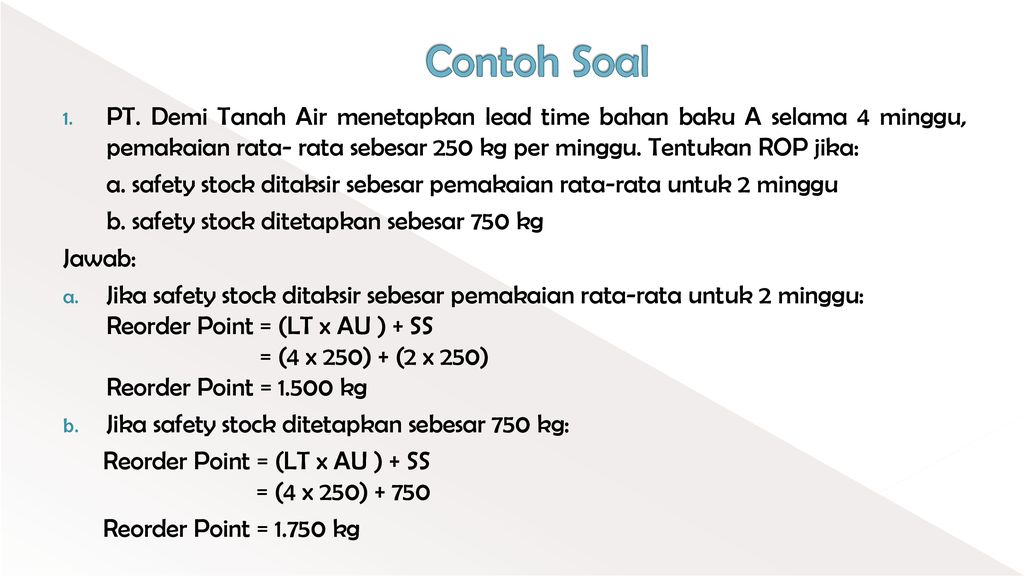 Detail Contoh Soal Safety Stock Nomer 42