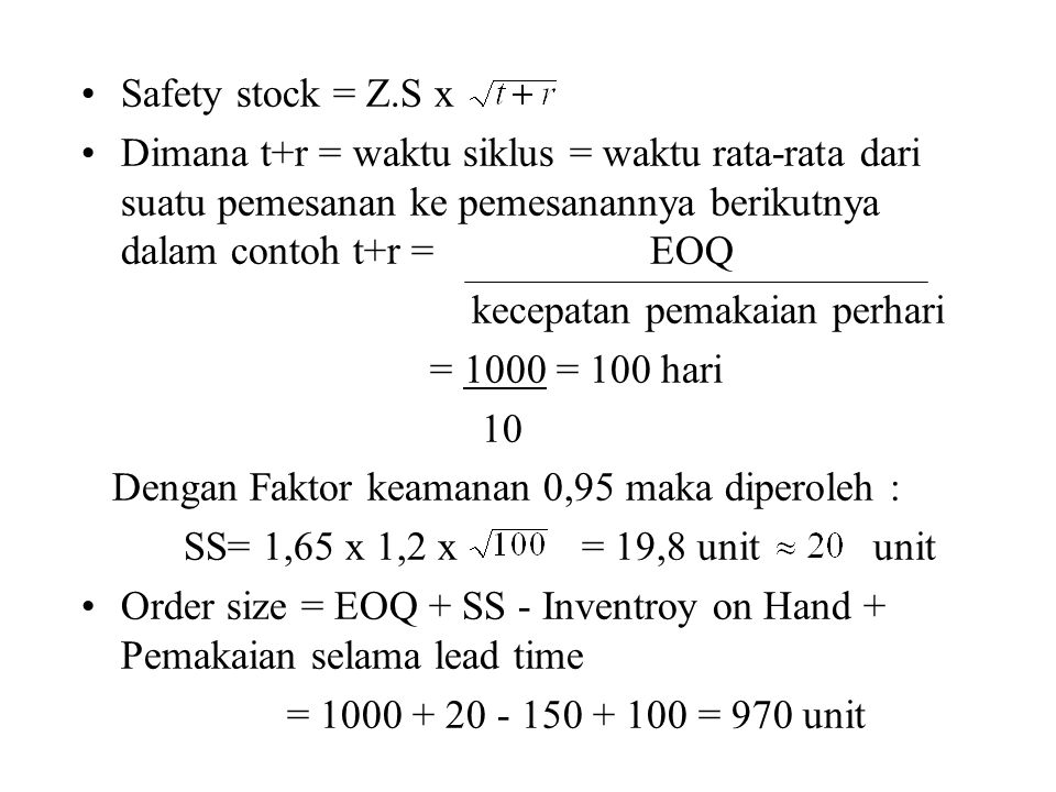 Detail Contoh Soal Safety Stock Nomer 6