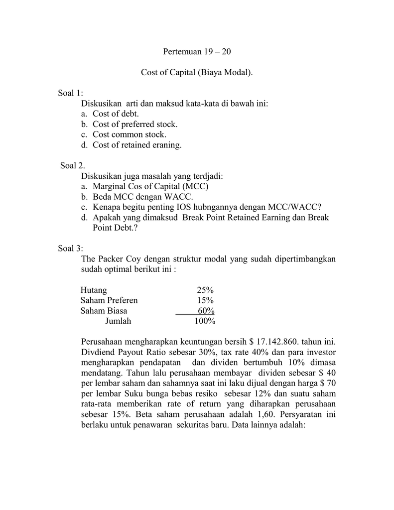 Detail Contoh Soal Saham Biasa Nomer 27