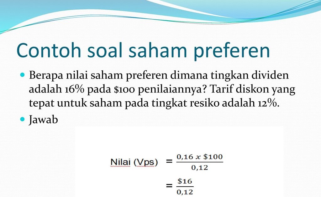 Detail Contoh Soal Saham Biasa Nomer 6