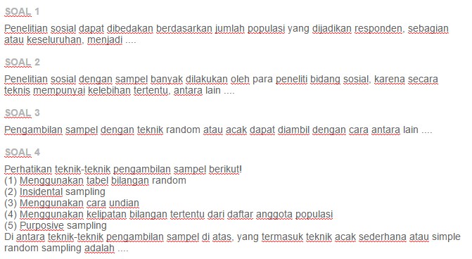 Detail Contoh Soal Sampel Nomer 4