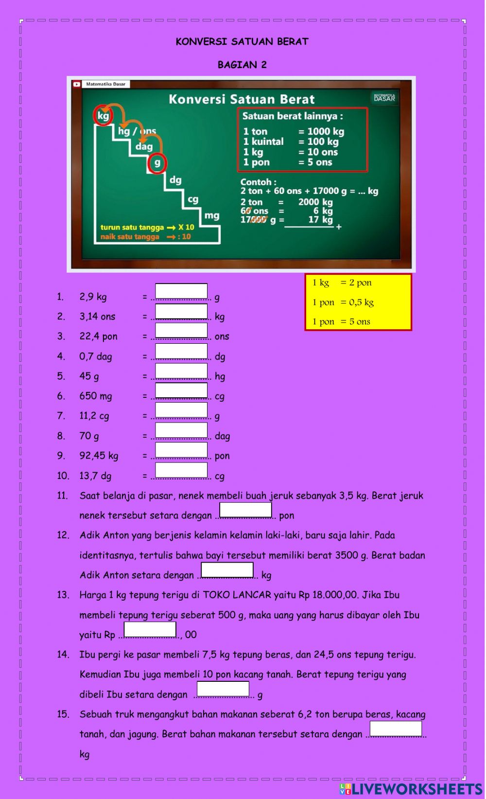 Detail Contoh Soal Satuan Berat Nomer 3