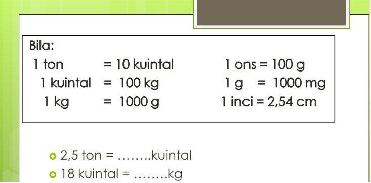 Detail Contoh Soal Satuan Berat Nomer 26