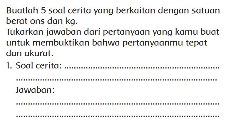 Detail Contoh Soal Satuan Berat Nomer 49