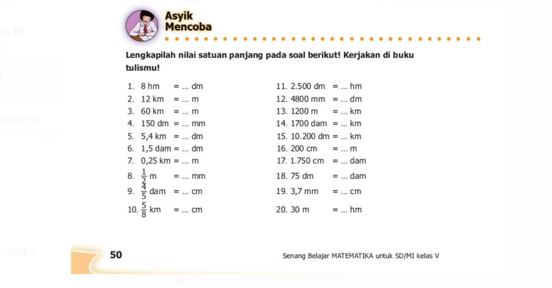 Detail Contoh Soal Satuan Panjang Nomer 33