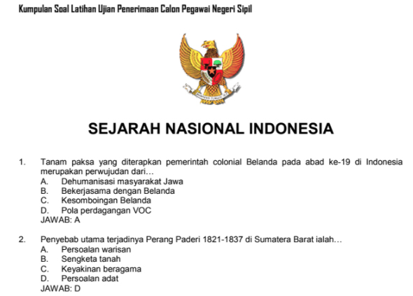 Detail Contoh Soal Sejarah Indonesia Nomer 11