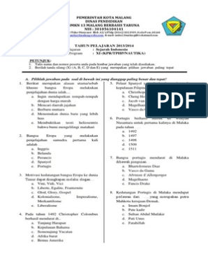 Detail Contoh Soal Sejarah Kelas 11 Nomer 2