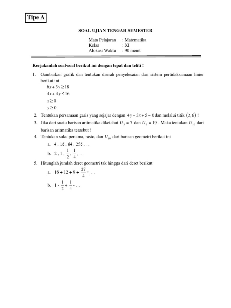 Detail Contoh Soal Semester Nomer 19