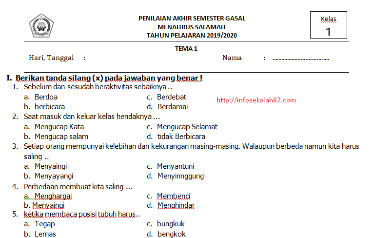 Detail Contoh Soal Semester Nomer 4