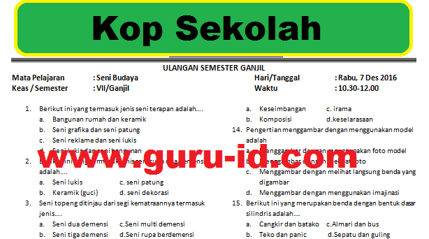 Detail Contoh Soal Seni Tari Nomer 50