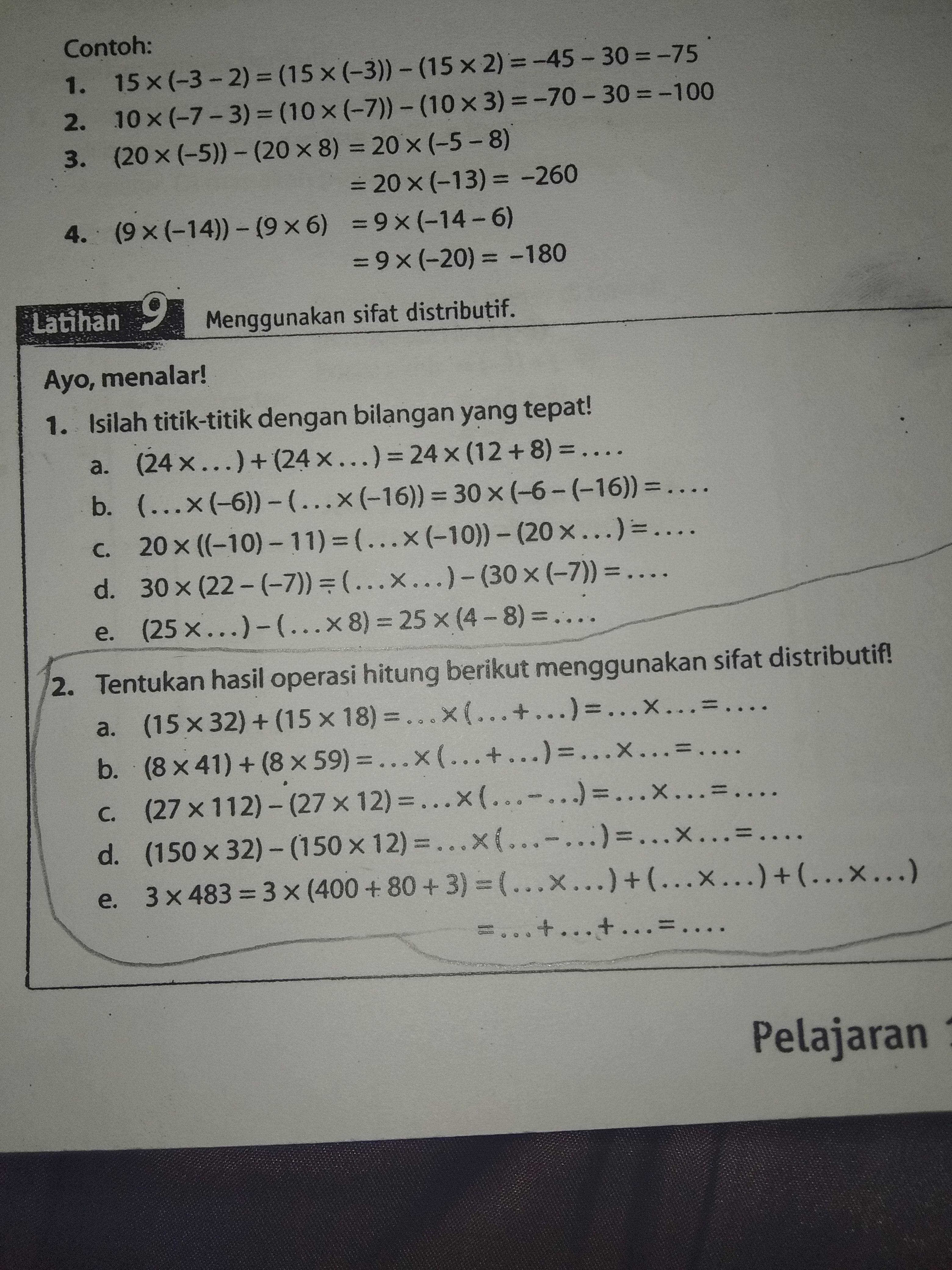 Detail Contoh Soal Sifat Distributif Nomer 37