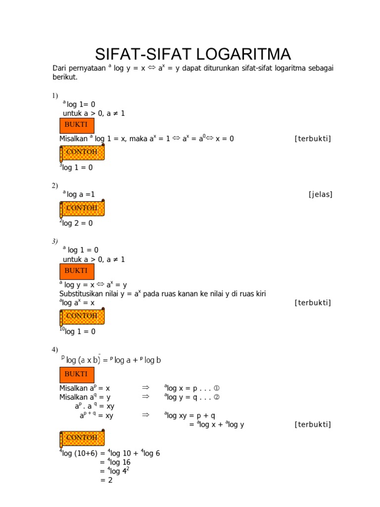 Detail Contoh Soal Sifat Logaritma Nomer 43