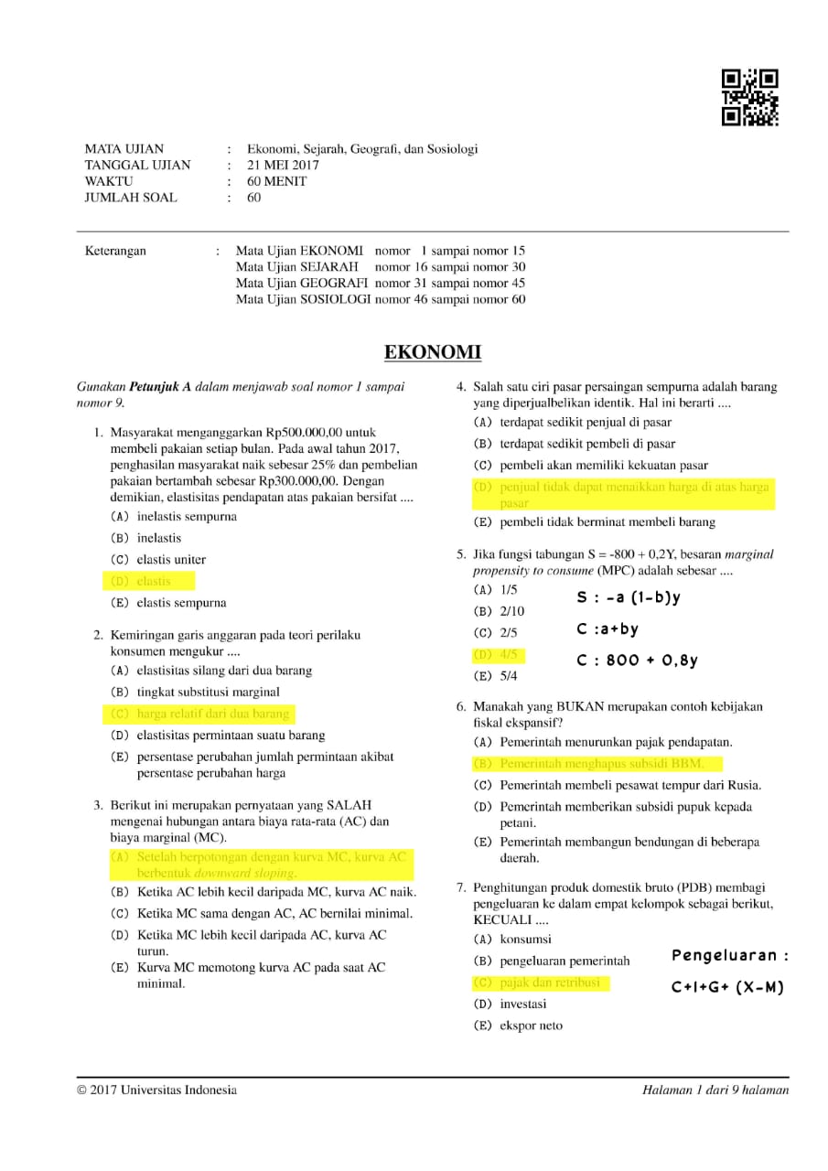 Detail Contoh Soal Simak Ui Nomer 10