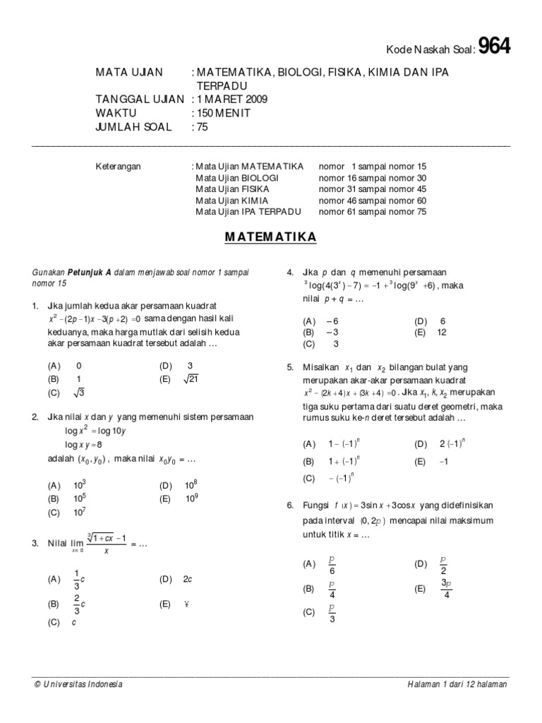 Detail Contoh Soal Simak Ui Nomer 4