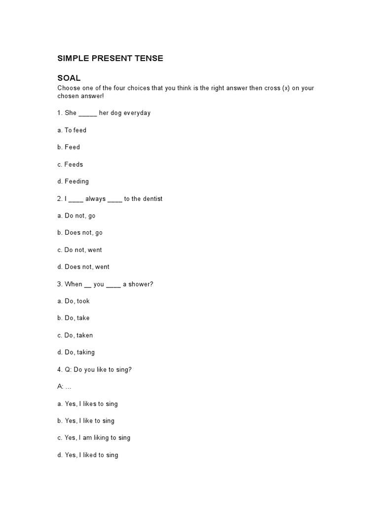 Detail Contoh Soal Simple Present Tense Essay Nomer 23