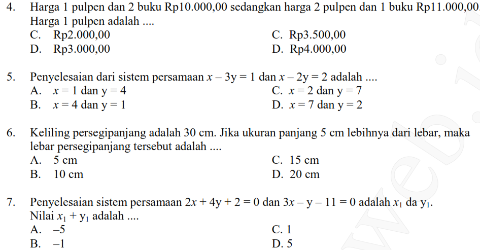 Detail Contoh Soal Sistem Persamaan Linear Nomer 19