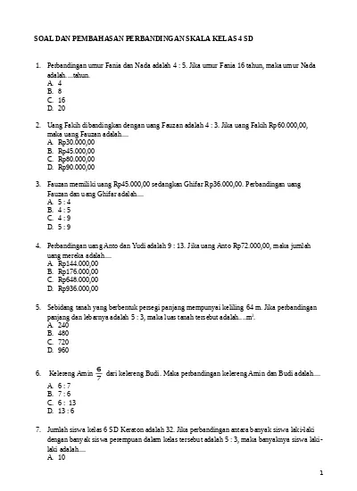 Detail Contoh Soal Skala Nomer 16