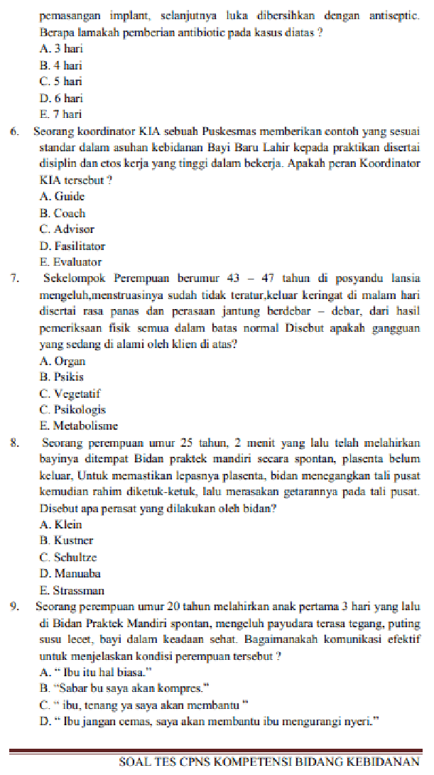 Detail Contoh Soal Skb Bidan Nomer 11