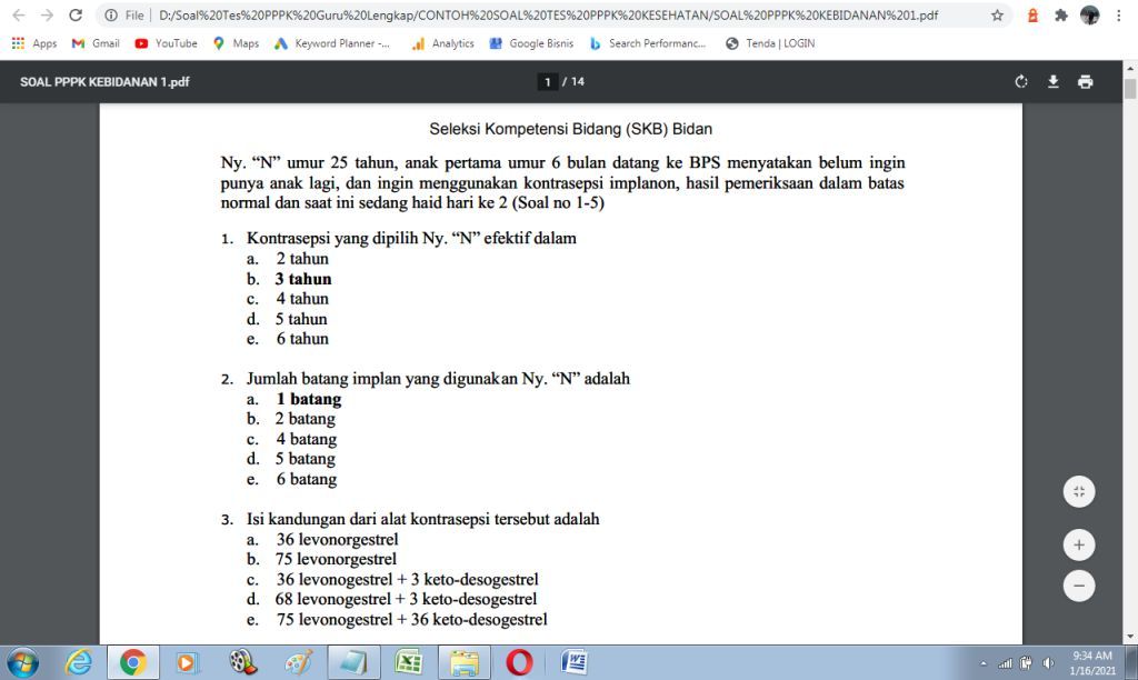 Detail Contoh Soal Skb Bidan Nomer 34