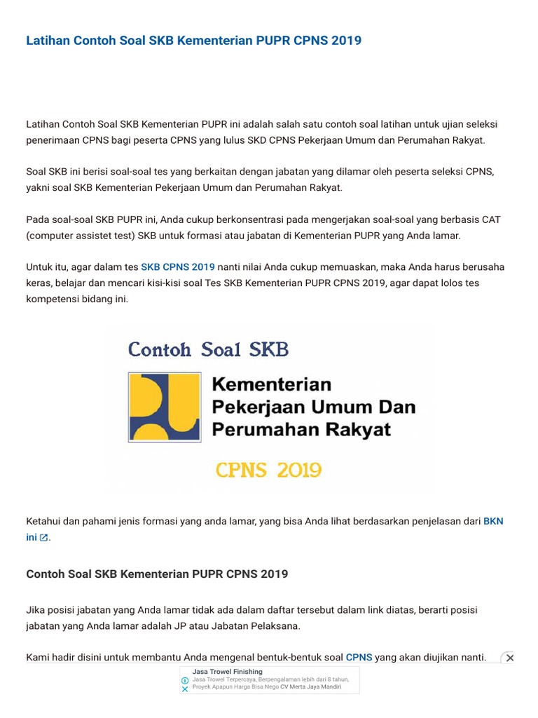 Detail Contoh Soal Skb Cpns 2019 Nomer 23