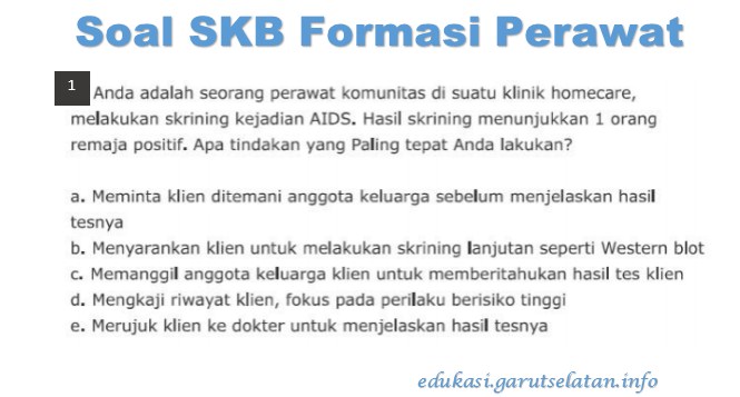 Detail Contoh Soal Skb Perawat Nomer 4