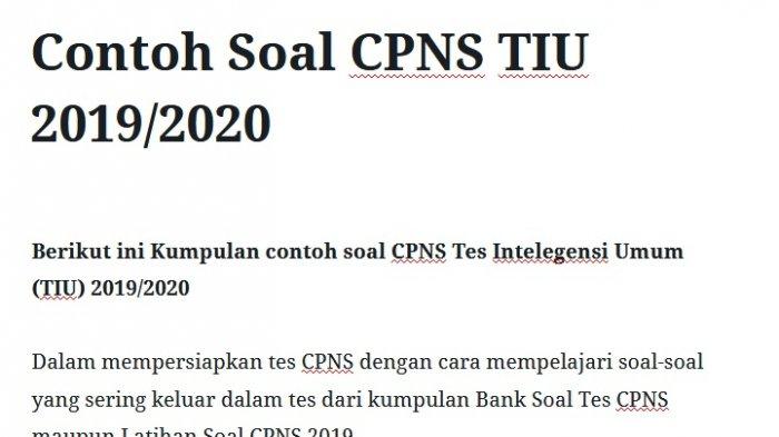 Detail Contoh Soal Skd Cpns Nomer 26