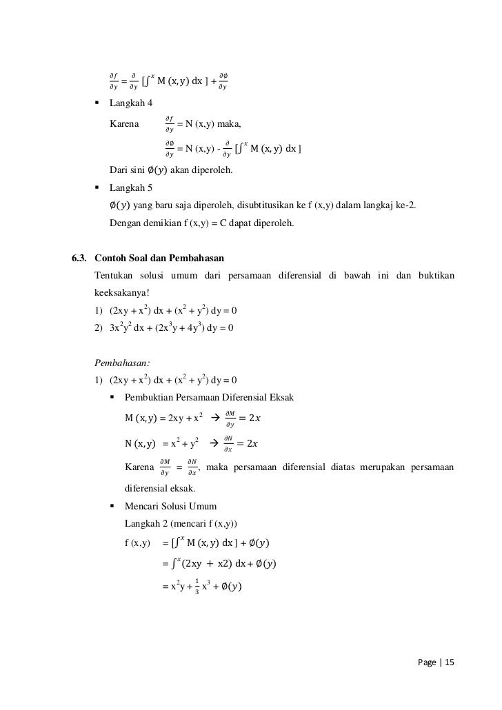 Detail Contoh Soal Solusi Persamaan Diferensial Nomer 30