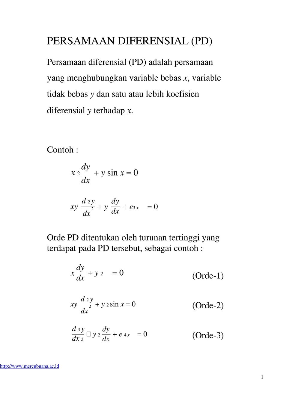 Detail Contoh Soal Solusi Persamaan Diferensial Nomer 34