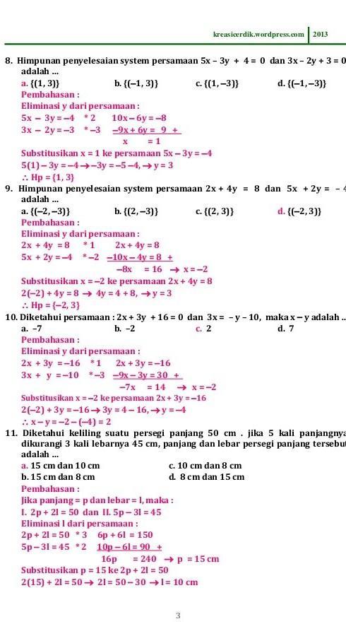 Detail Contoh Soal Spldv Nomer 3