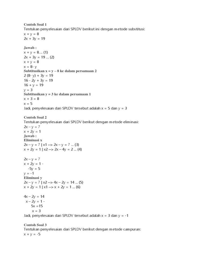 Detail Contoh Soal Spldv Nomer 49