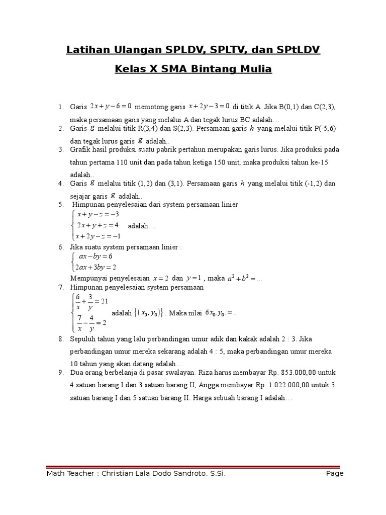 Detail Contoh Soal Spldv Sma Nomer 56