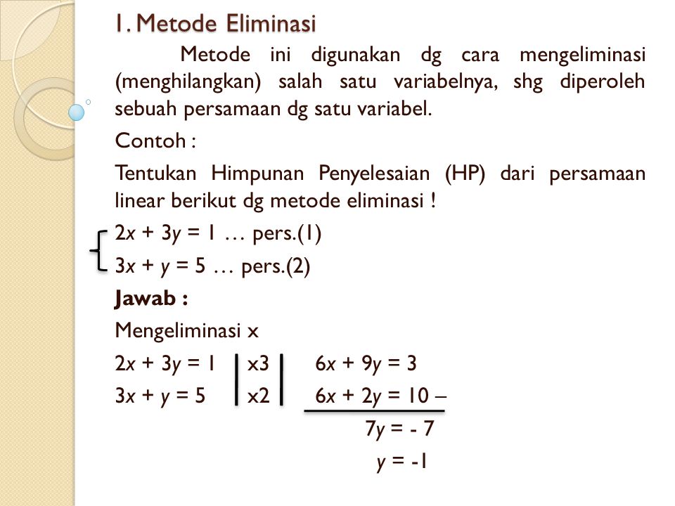 Detail Contoh Soal Spltv Metode Eliminasi Nomer 42