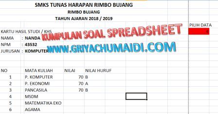 Detail Contoh Soal Spreadsheet Nomer 10