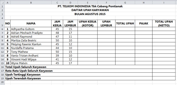 Detail Contoh Soal Spreadsheet Nomer 4