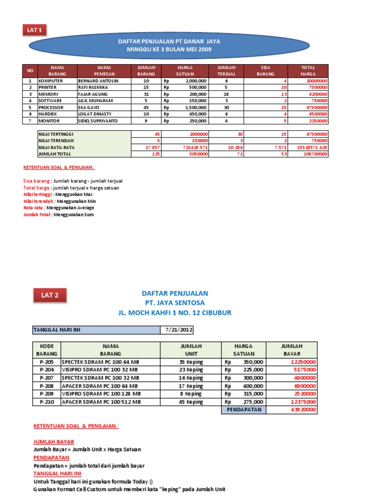 Detail Contoh Soal Spreadsheet Nomer 41