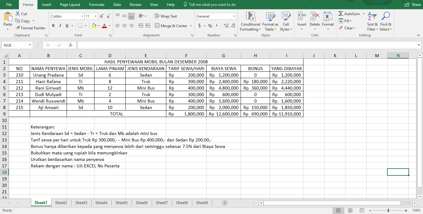 Detail Contoh Soal Spreadsheet Nomer 45