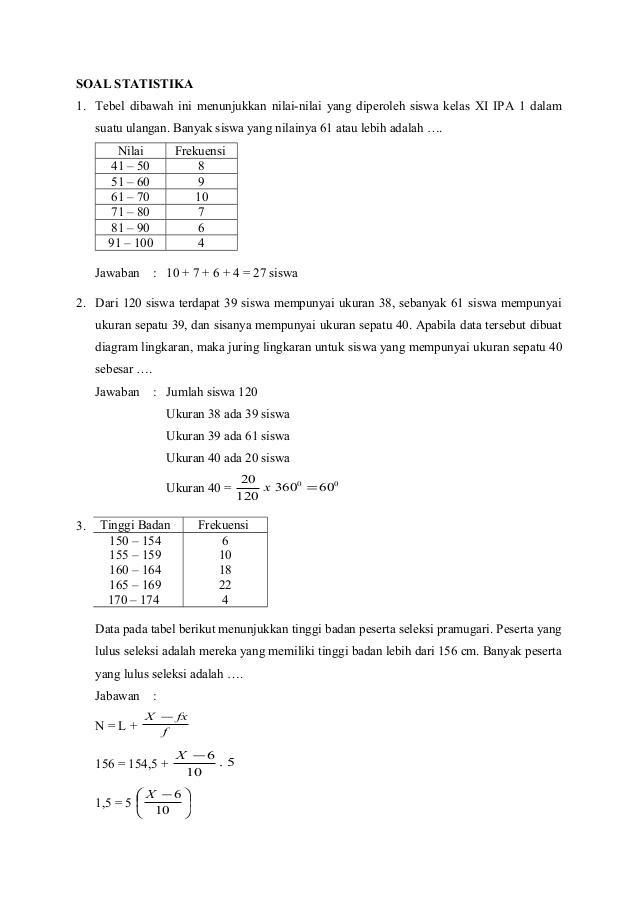 Detail Contoh Soal Statistik Ekonomi Nomer 6