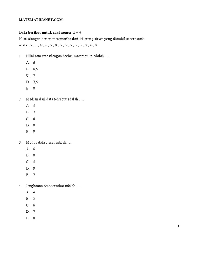 Detail Contoh Soal Statistika Nomer 21