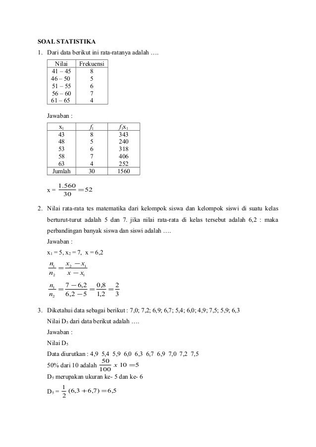 Detail Contoh Soal Statistika Nomer 4