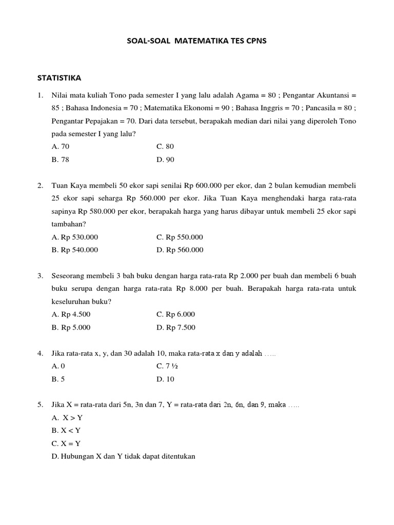 Detail Contoh Soal Statistika Nomer 35