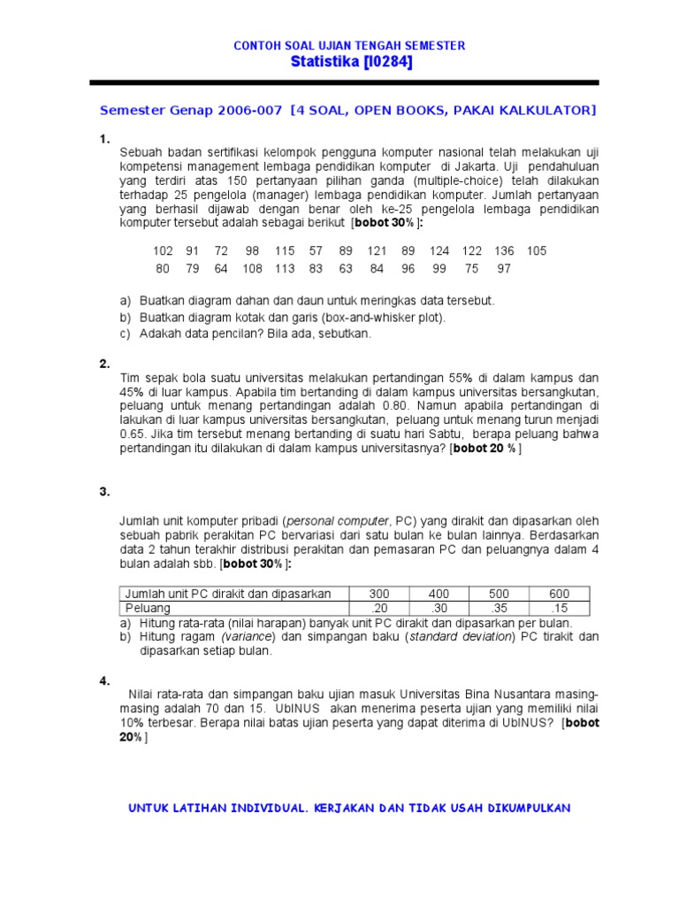 Detail Contoh Soal Statistika Nomer 48