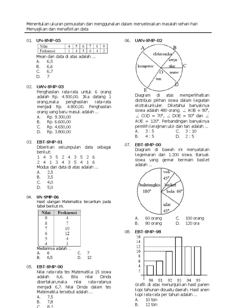 Detail Contoh Soal Statistika Kelas 12 Nomer 44