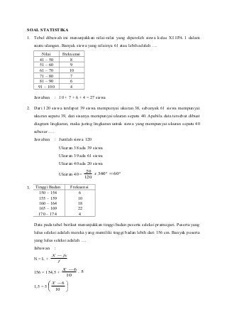 Detail Contoh Soal Statistika Kelas 12 Nomer 10