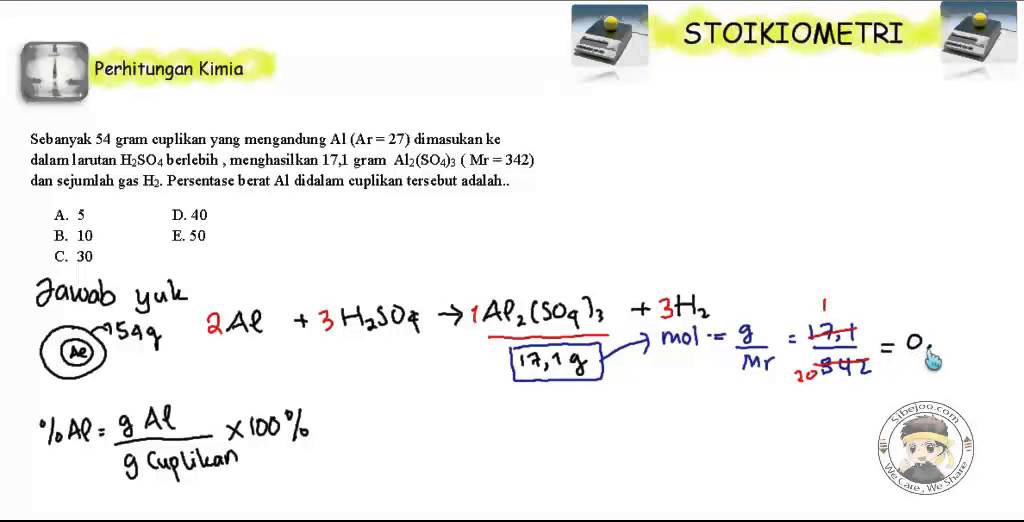 Detail Contoh Soal Stoikiometri Nomer 37