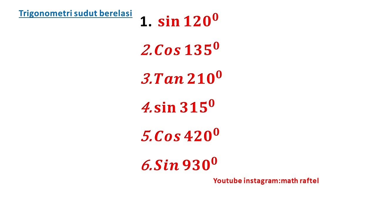 Detail Contoh Soal Sudut Berelasi Nomer 9